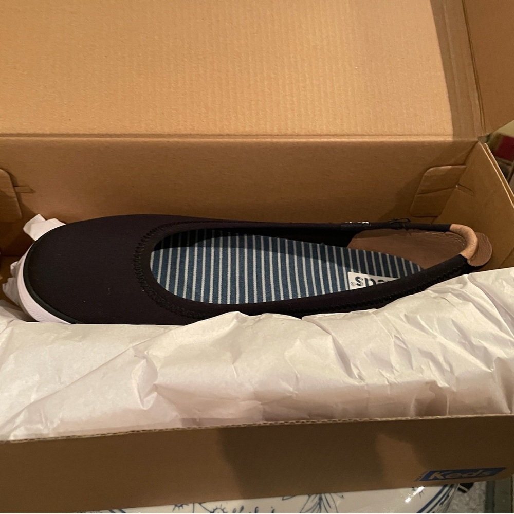 NIB Keds Bryn Twill Black Dream Foam Sneaker Ballet Flats Boat Shoes - Picture 13 of 14